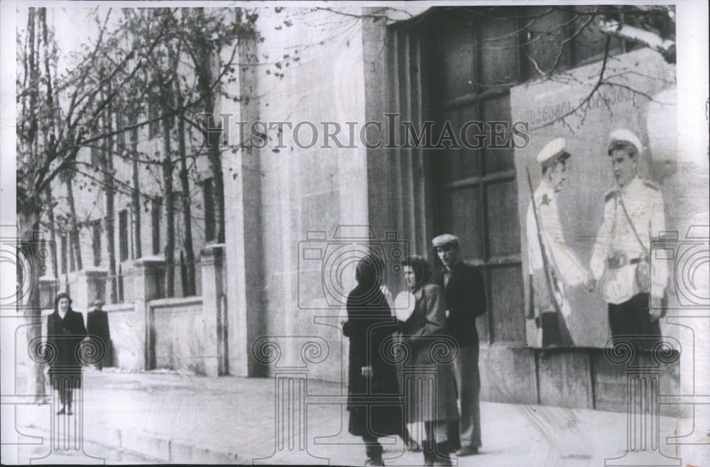 1954 City Street Tiflis Bus Stop USSR Georgia Black &amp; White Vintage-Historic Images