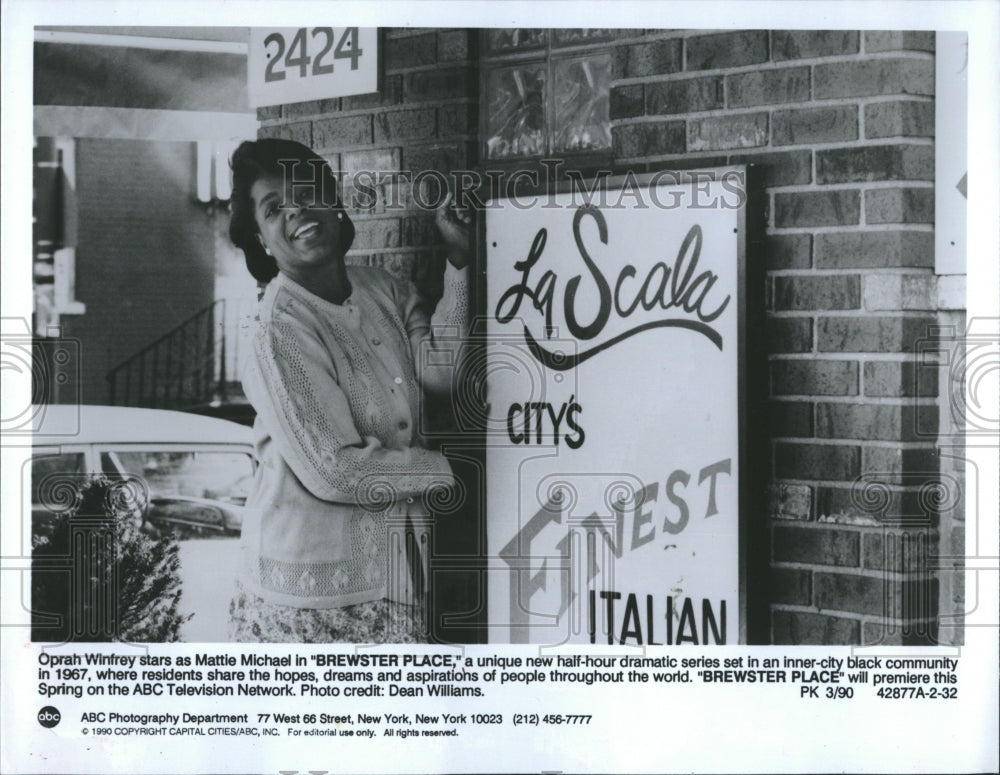 1990 Press Photo Winfrey Stars in ABC Series Brewster Place - RSH27047 - Historic Images