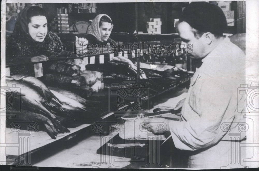 1954 Press Photo Russian Meat Counter - RSH27083 - Historic Images