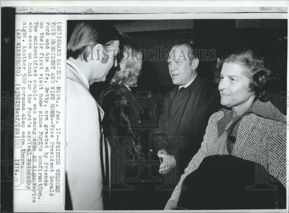 1974 Press Photo Vice President Gerald Ford and Wife Betty - Historic Images