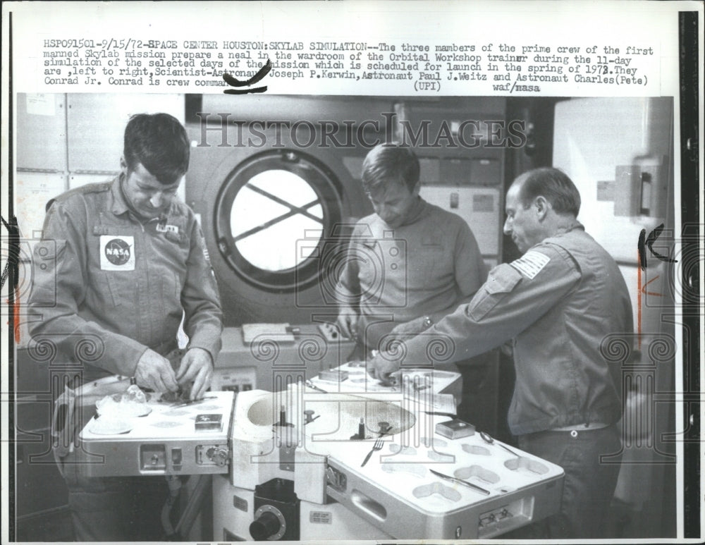 1972 Press Photo L to R: Jospeh Kerwin,Paul Weitz &amp; Charles Conrad Jr. - Historic Images