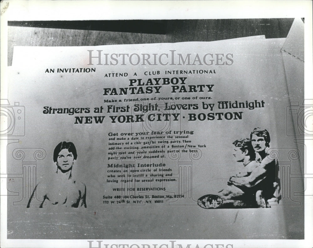 Invitation to Playboy Fantasy party by club international.-Historic Images