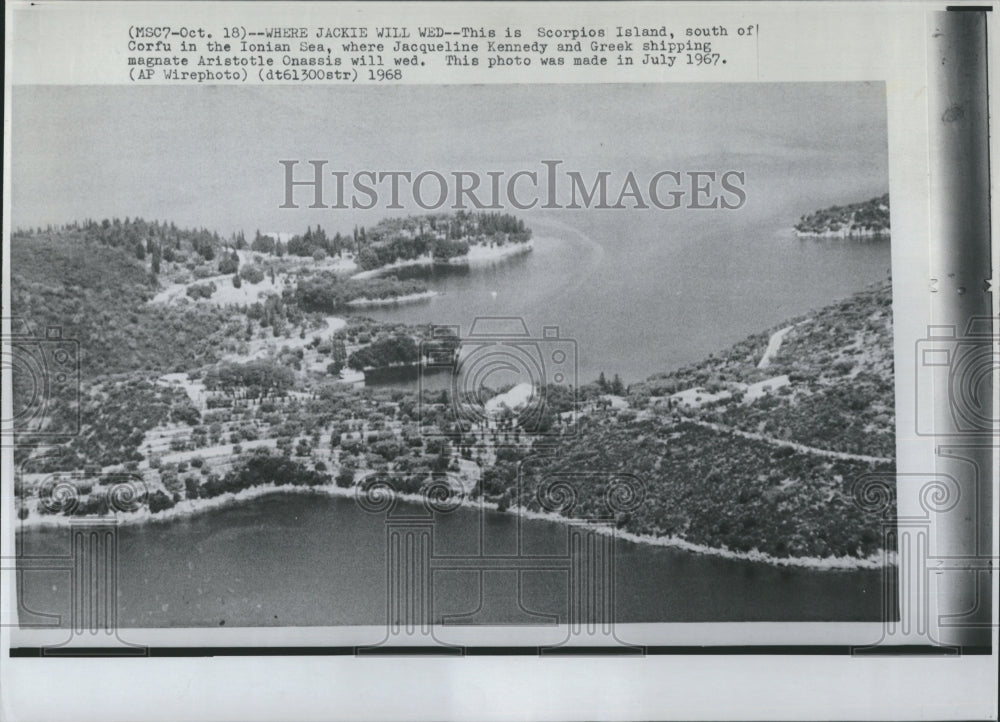 1968 Scropios Island, where Jackie Kennedy will wed.-Historic Images