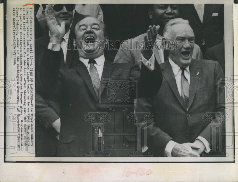 1968 Press Photo Vice Pres Hubert Humphrey - RSH27537 - Historic Images