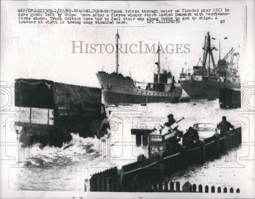 1967 Press Photo Denmark HHurricane Force - Historic Images