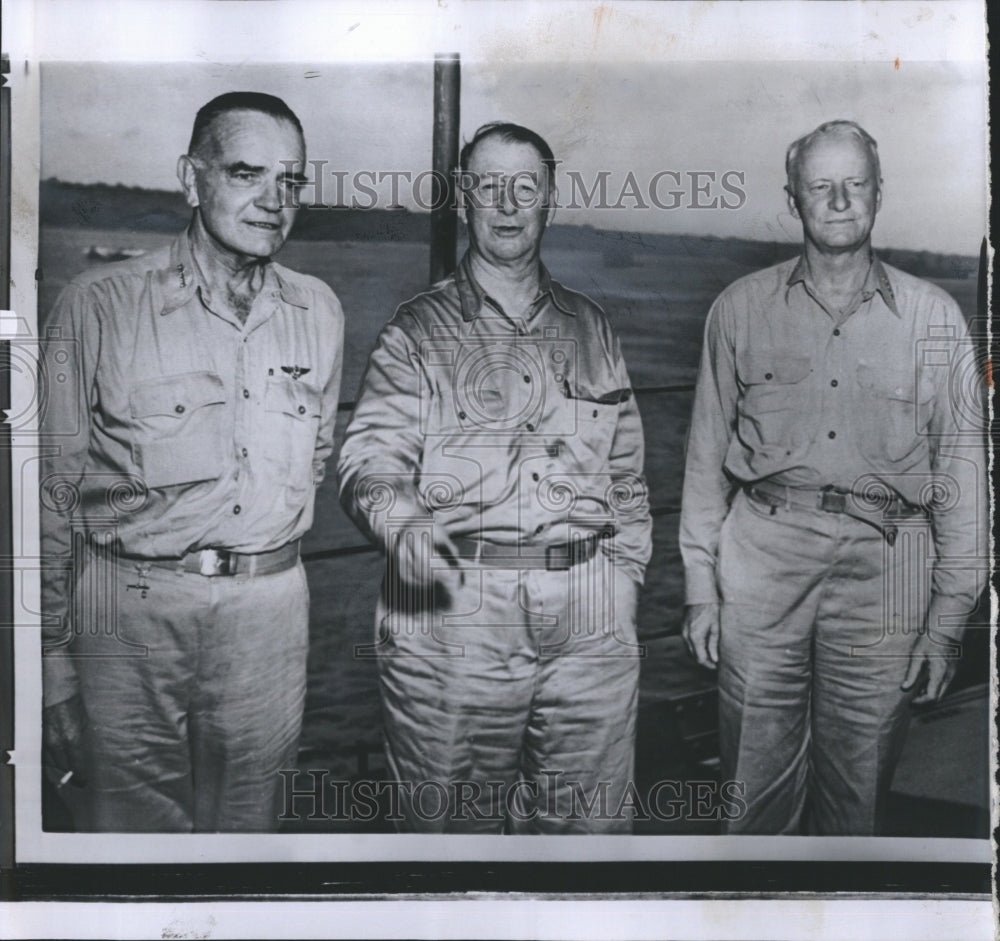1959 Press Photo Adam W.Halsey,Frank Knox, Chester W.Nimitz - Historic Images