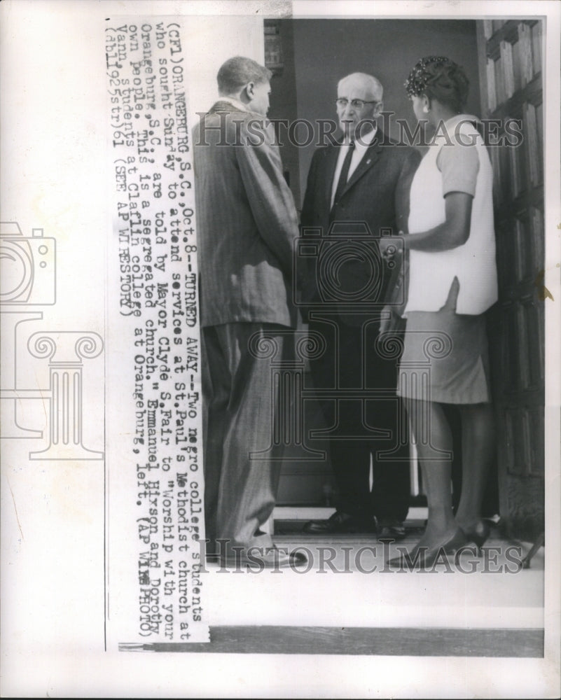 1961 Press Photo Mayor Clyde S. Fair, Emmanuel Hixson and Dorothy Vann - Historic Images