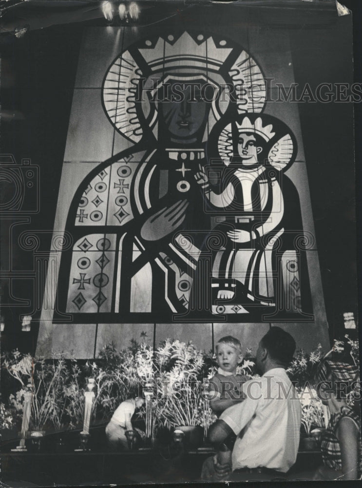 1966 Press Photo Our Lady of Czestochowa Chicago Polish Ceremony - Historic Images