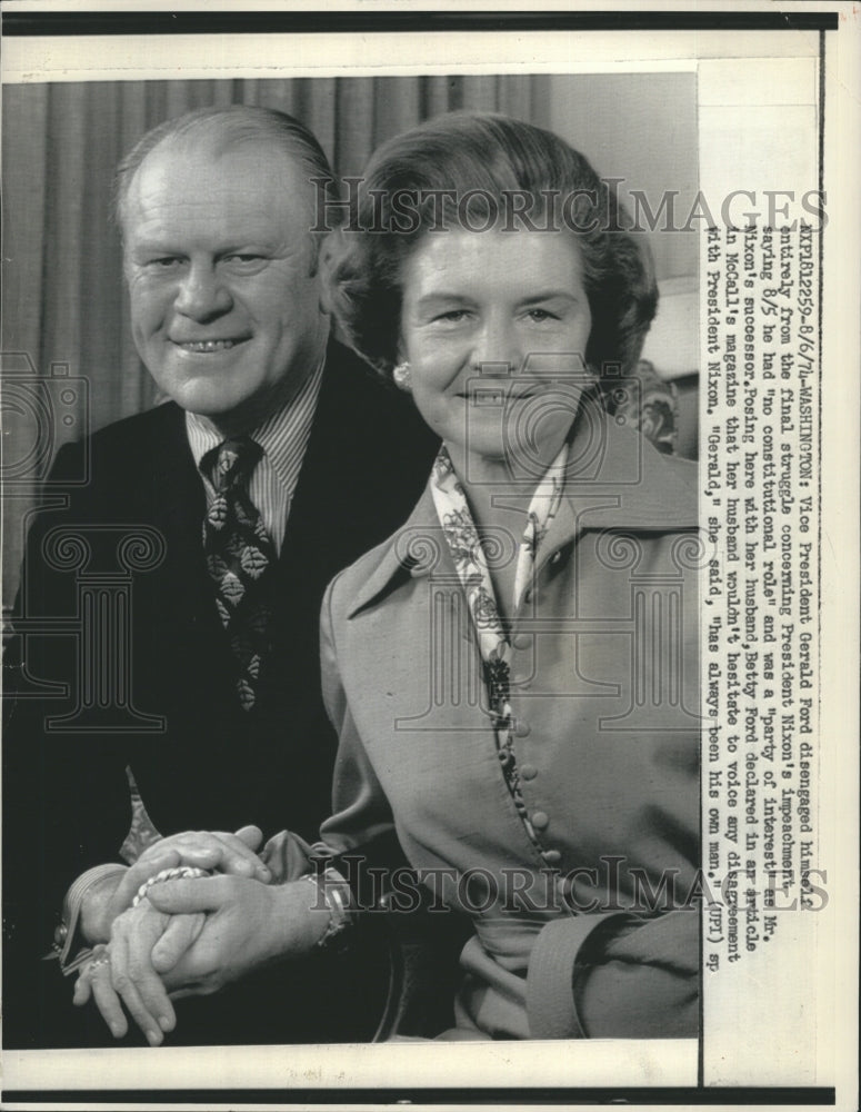 1974 Press Photo Vice President Ford and Wife, Betty - Historic Images