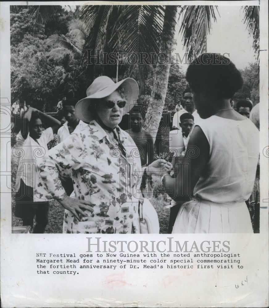 Press Photo Margaret Mead visits New Guinea. - Historic Images