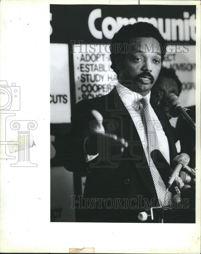 1983 Press Photo Rev. Jesse Jackson, Operation Push. - Historic Images