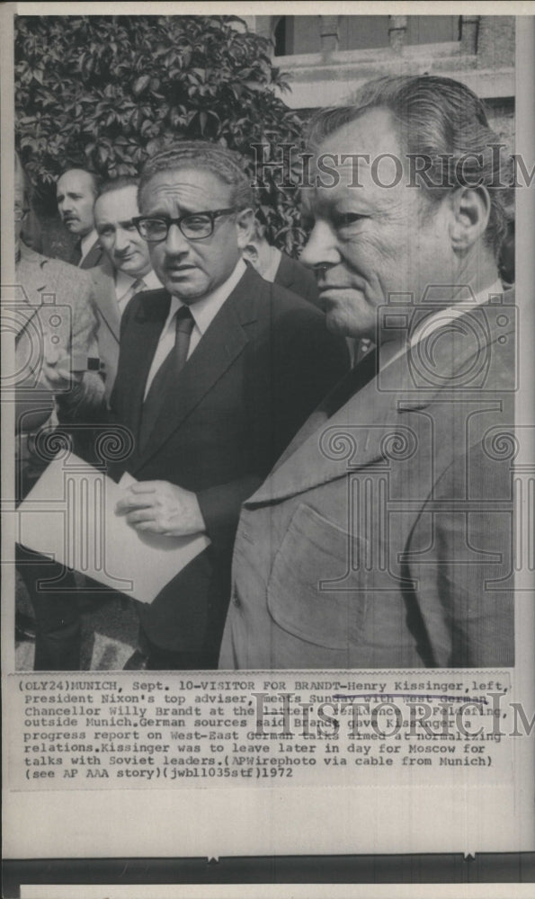 1972 Press Photo Henry Kissinger Nixon&#39;s Top Advisor - Historic Images