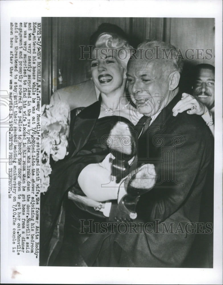 1954 Tommy Manville heir of Asbeston and wife Anita-Historic Images