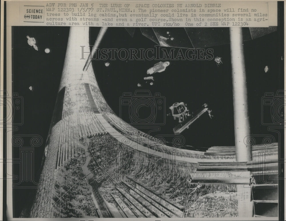 1977 Press Photo Conception Agriculture are in space - Historic Images