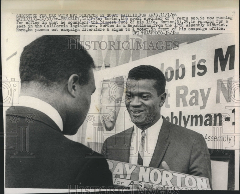 1966 Press Photo Ray Norton running for California Legislature. - RSH29535 - Historic Images