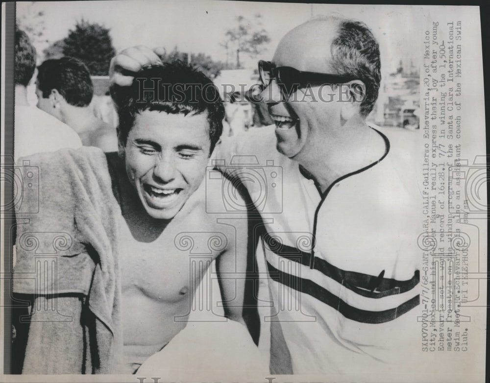 1968 Guillermo Echevarria Mexican Swimmer. - Historic Images