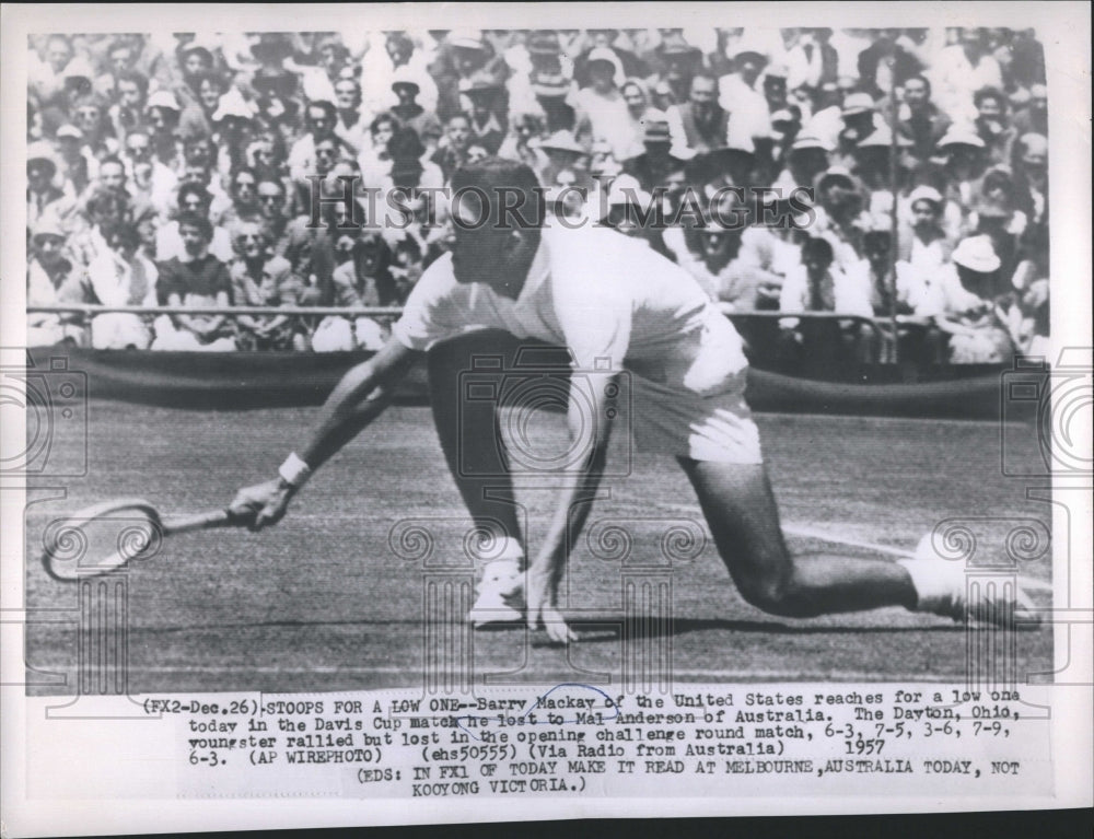 1957 Barry Mackay at Davis Cup Match to Mal Anderson-Historic Images