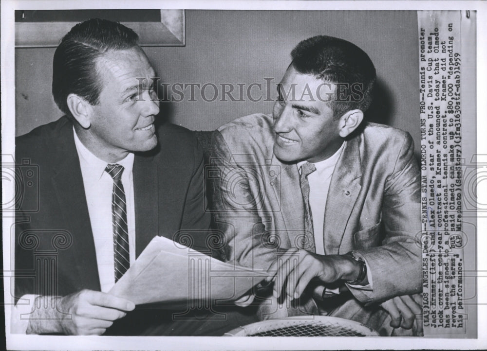 1959 Press Photo Alex Omedo Jack Kramer - RSH29925 - Historic Images