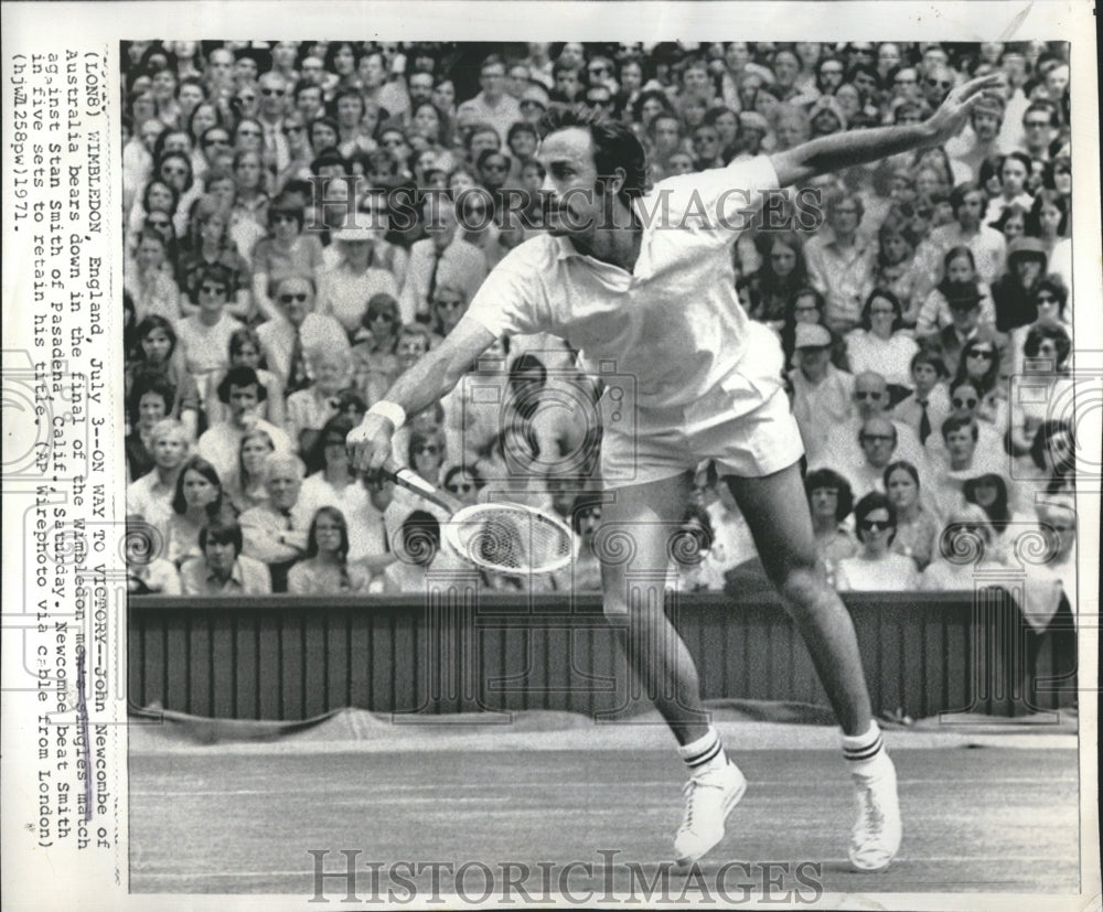 1971 Press Photo John Newcombe of Australia at Wimbledon - Historic Images