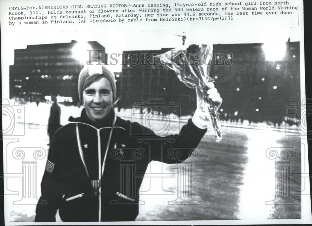 1971Anne Henning winner of 500 meter race world skating championship-Historic Images