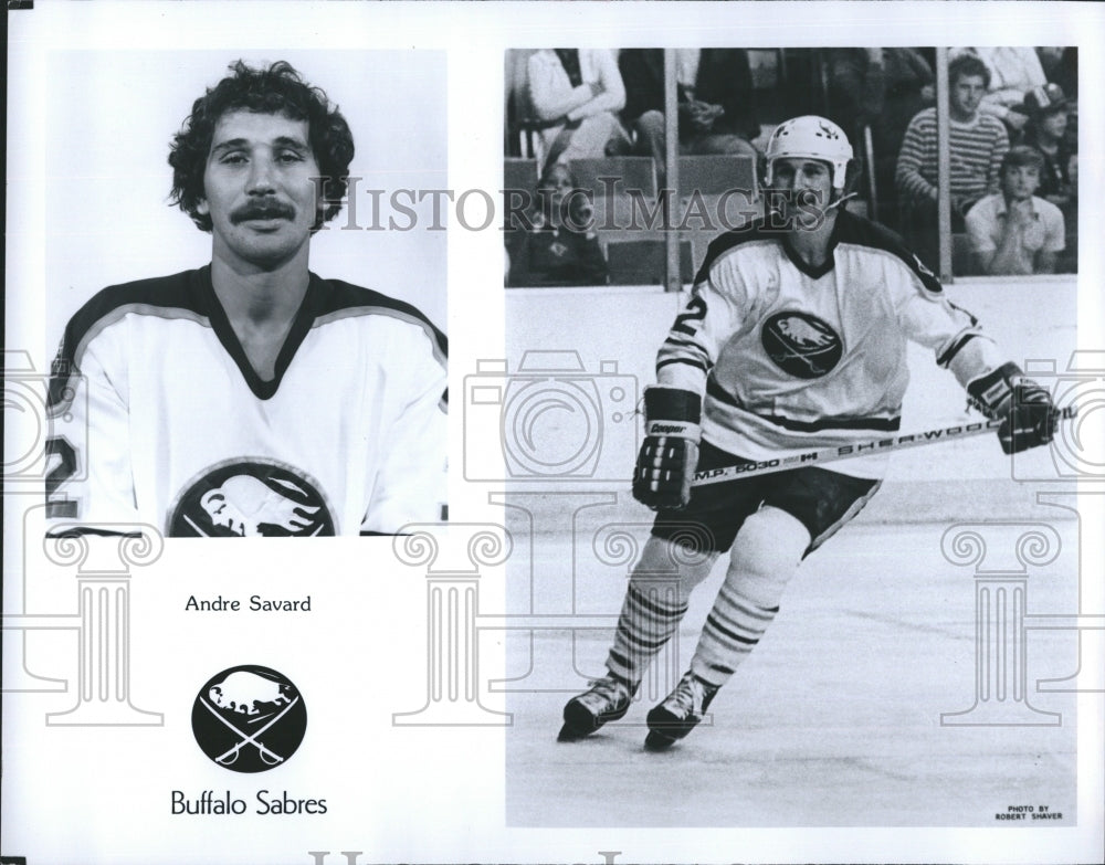 Press Photo Buffalo Sabres Andre Savard Ice Hockey - Historic Images