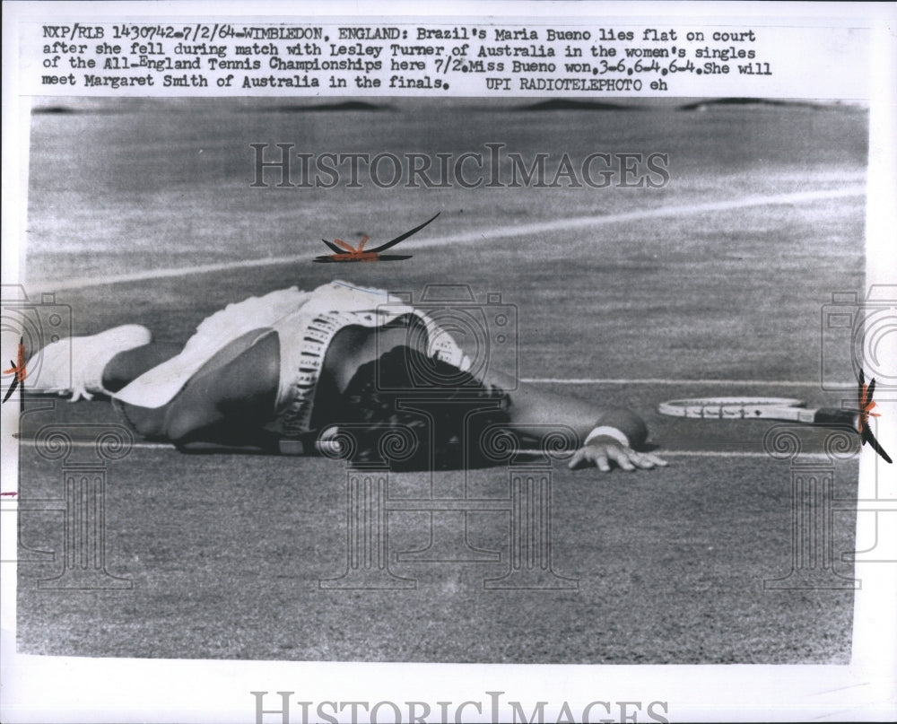 1964 Press Photo Brazil Maria Bueno All England Tennis Championship - RSH30335 - Historic Images