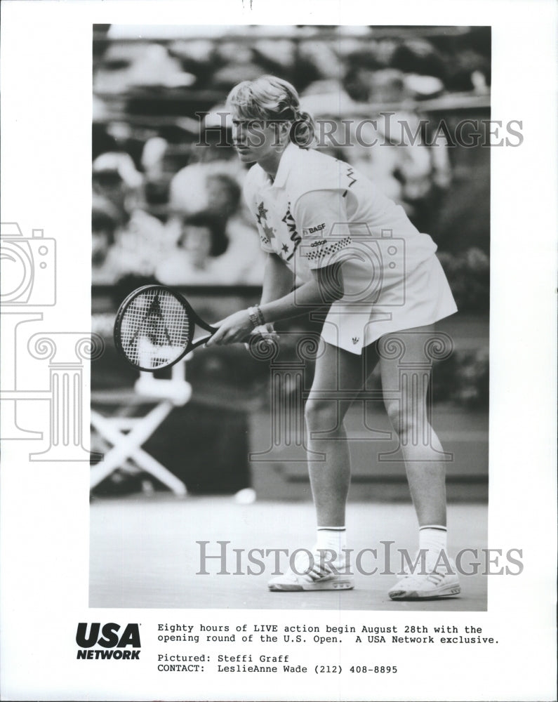 Press Photo Tennis Pro Steffi Graff at U. S. Open - Historic Images