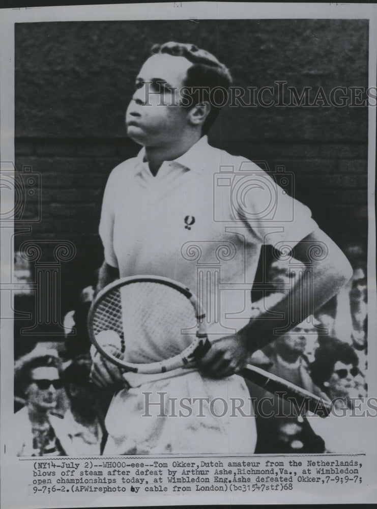 1968 Tom Okker Netherlands Wimbledon Tennis Championship - Historic Images