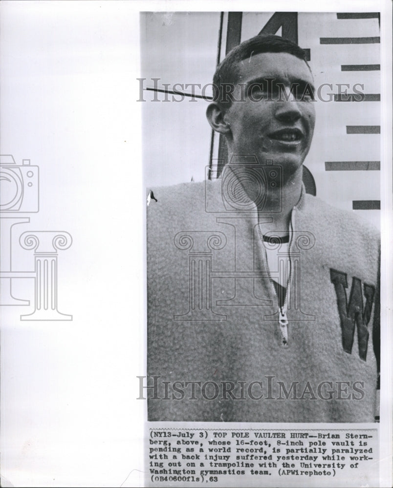 1963 Brian Sternberg World Record Pole Vault University Washington - Historic Images