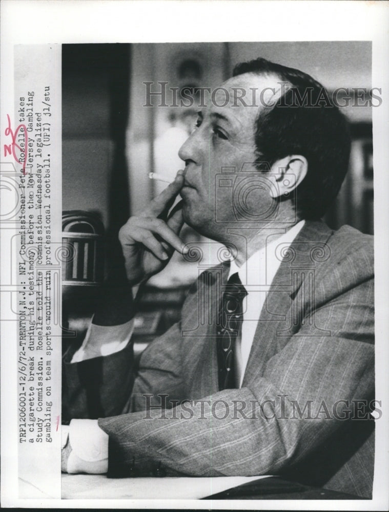 1972 Press Photo NFL Commissioner Peter Rozelle At NJ Gambling Study Commission - Historic Images