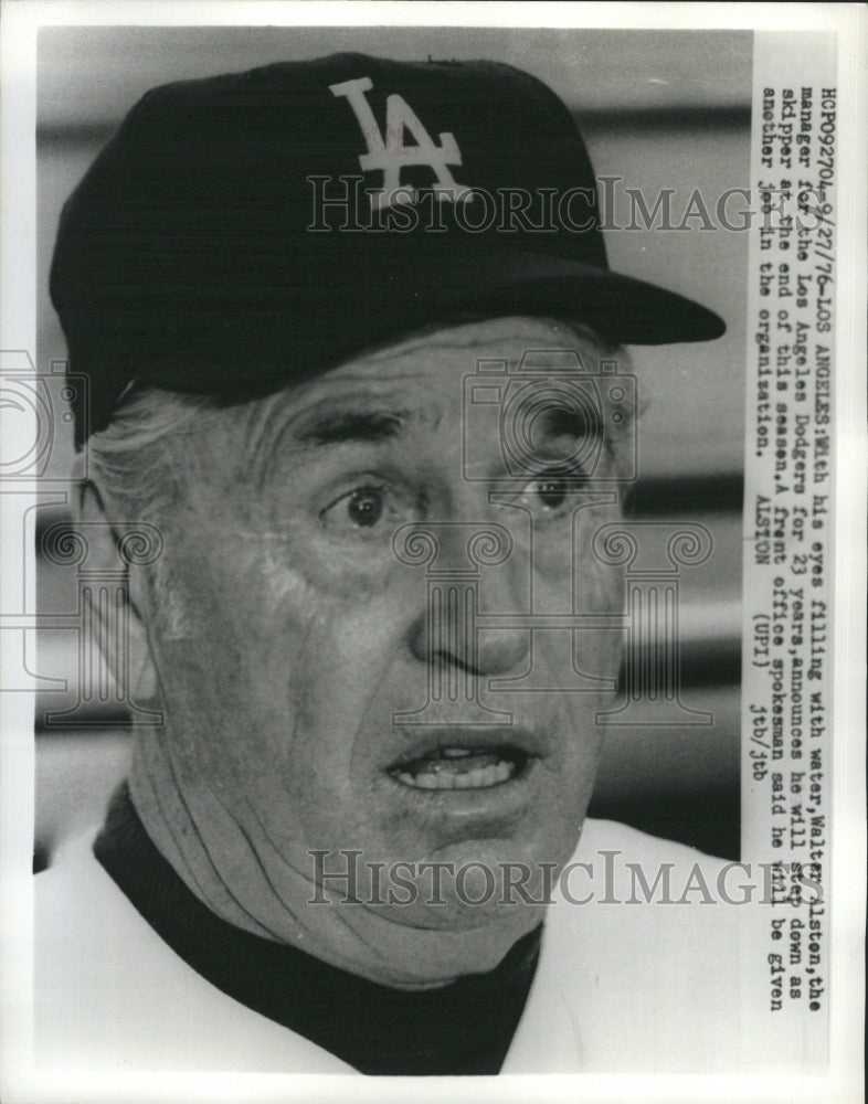 1976 Press Photo Walter Alston Manager of the LA Dodgers - Historic Images