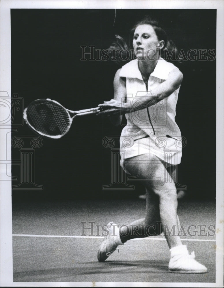 1971 Press Photo Rosemary Casals. vs. Francoise Durr. Casals won. - Historic Images