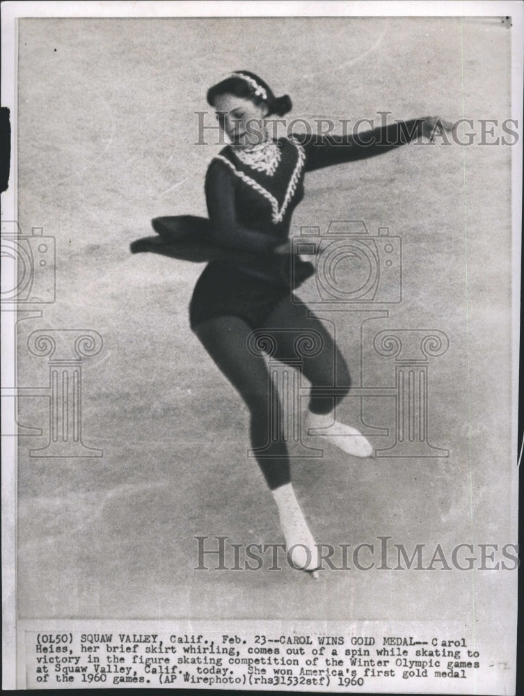 1960 Press Photo Carol Heiss, Figure Skating Professional - Historic Images