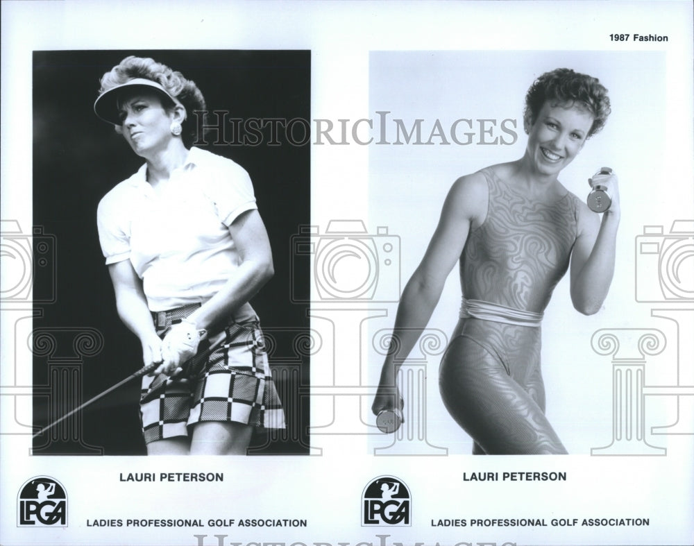 1987 Press Photo Lauri Peterson Golf and Fashion - Historic Images