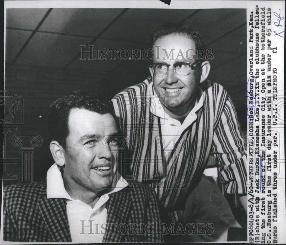 1960 Press Photo Bob Rosburg And Jack Burke Golfers At Insurance City Open - Historic Images