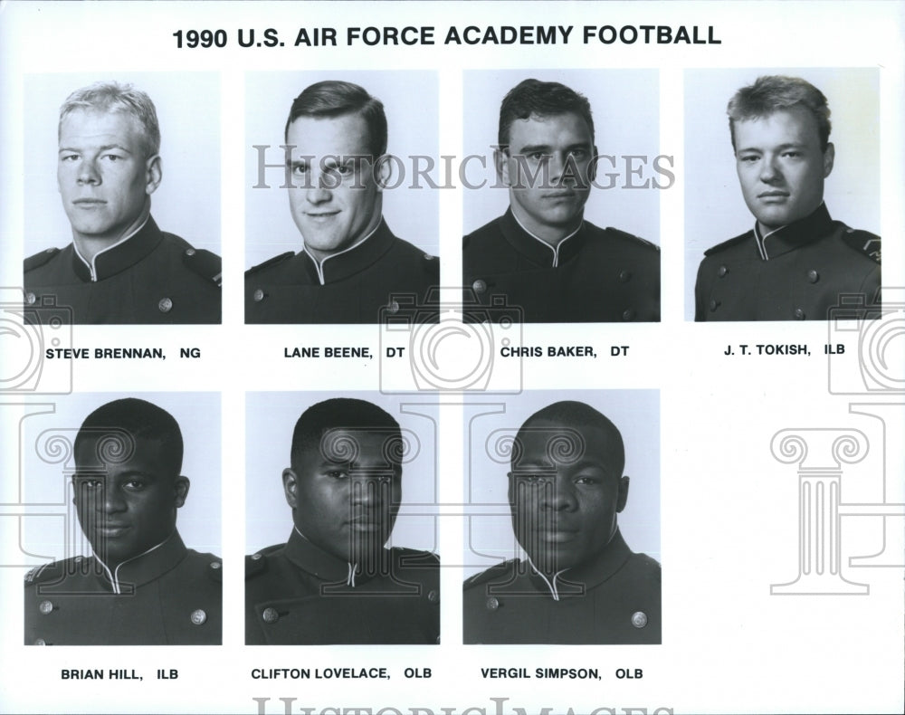 1990 Press Photo Members Air Force Academy Football - Historic Images
