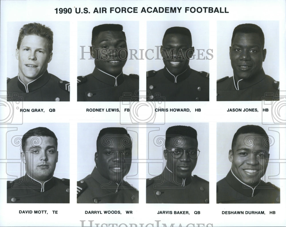 1990 Press Photo Members Air Force Academy Football - Historic Images