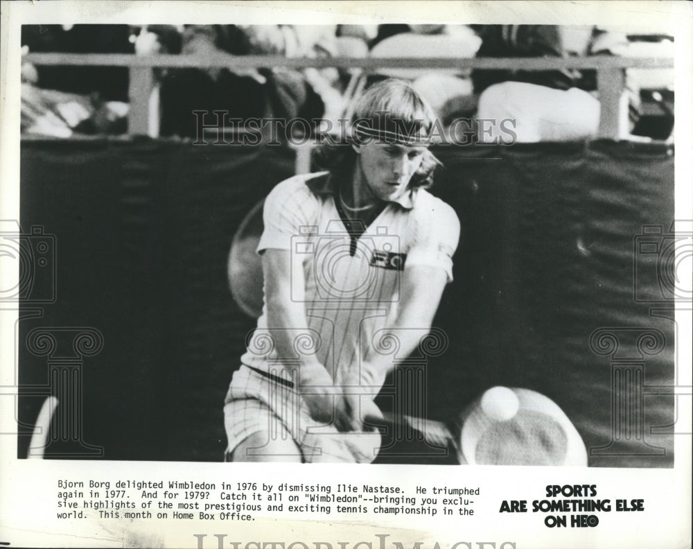 Press Photo Sweden&#39;s Bjorn Borg Tennis Highlight At Wimbledon 1976 And 1977 - Historic Images