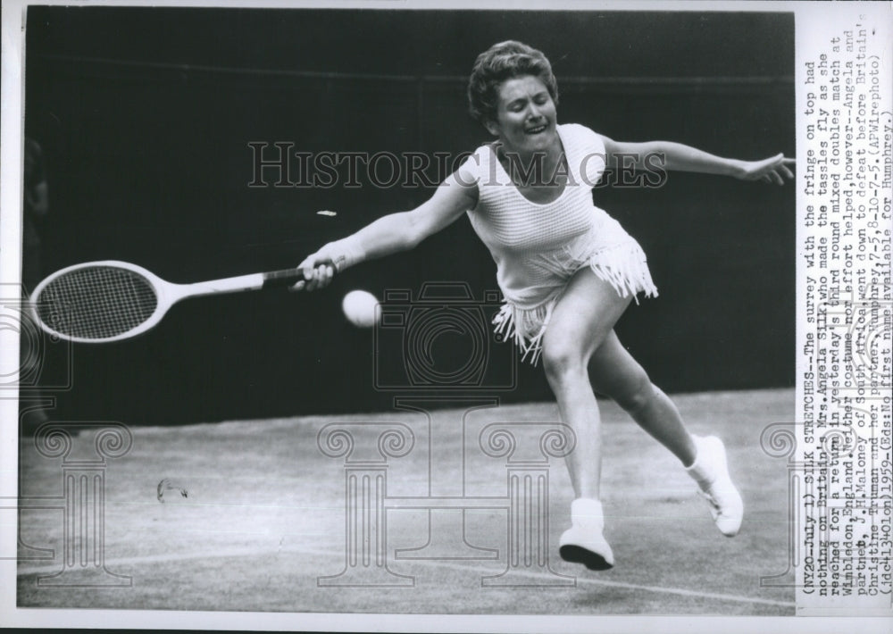 1959 Press Photo Angela Silk, Tennis Player - Historic Images