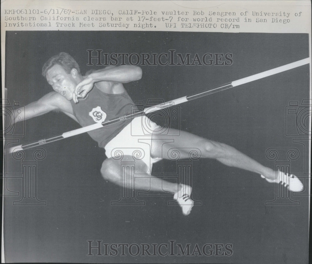 1967 Bob Seagren Clears the 17 Foot Bar-Historic Images