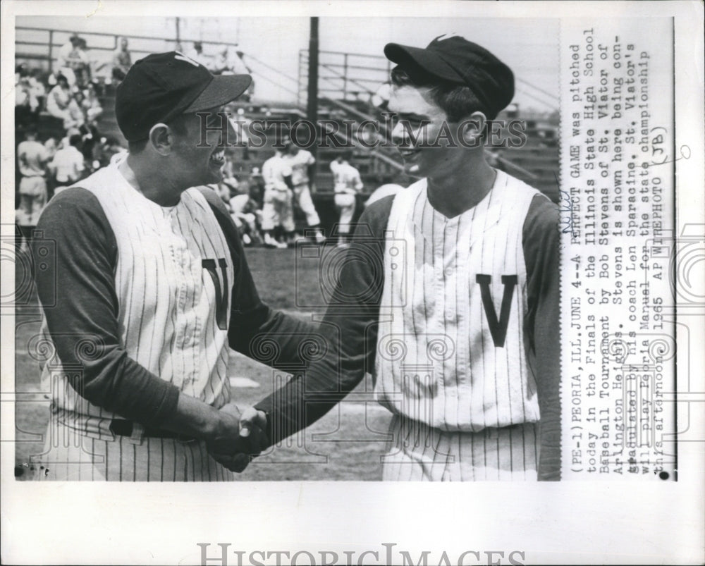 1965 Press Photo Illinois State High School Baseball Tournament Bob Stevens - Historic Images