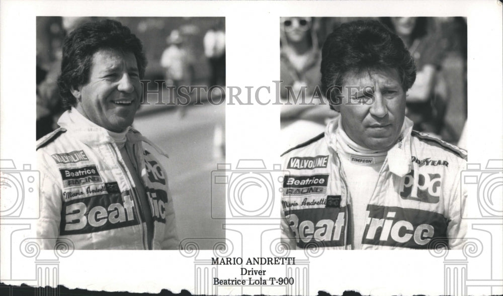 1985 Press Photo Mario Andretti Driver Beatrice Lola T 900 - RSH33121 - Historic Images