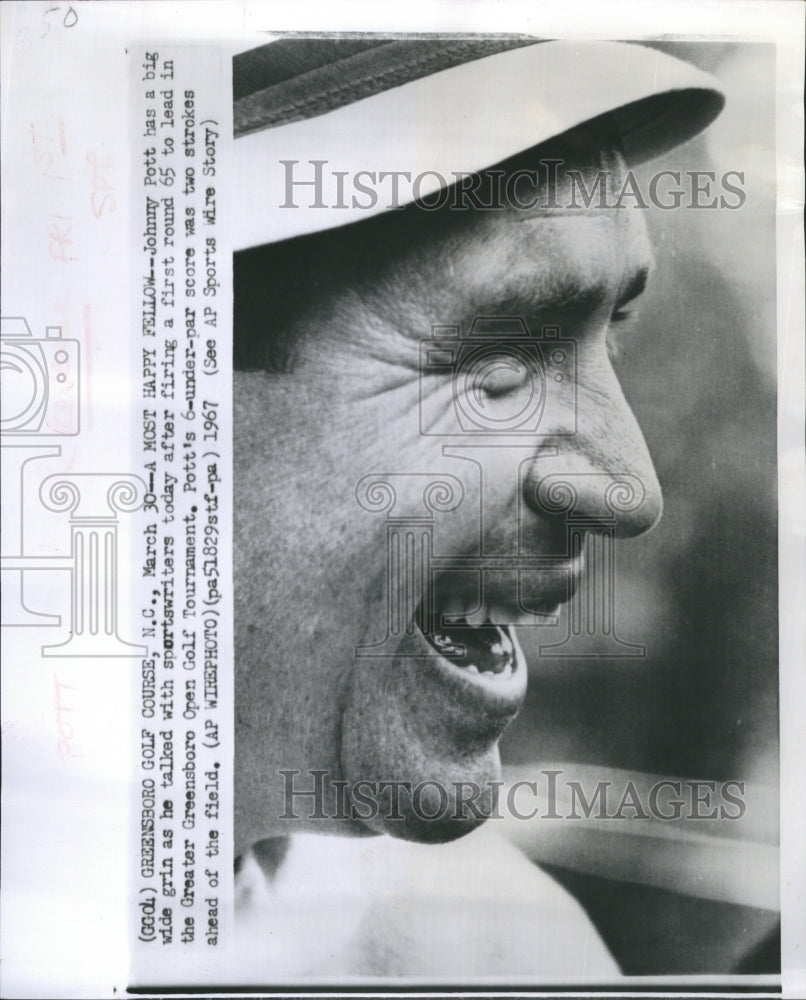 1967 Press Photo Professional Golfer Johnny Pott Winner Greater Greensboro Open - Historic Images