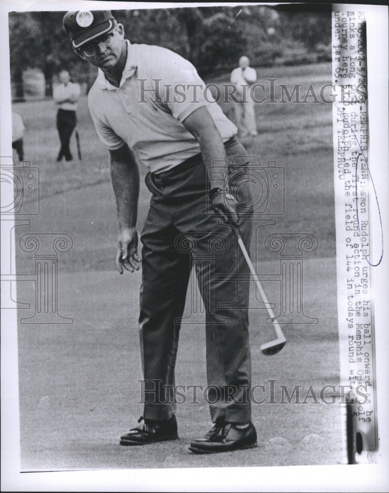 1965 Press Photo Mason Rudolph urges his ball onward - Historic Images