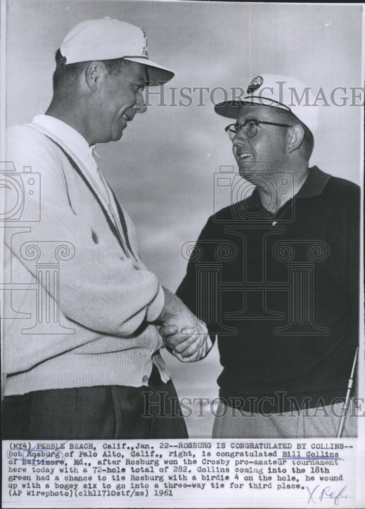 1961 Press Photo Crosby Pro Am Golfer Bob Rosburg Bill Collins - Historic Images