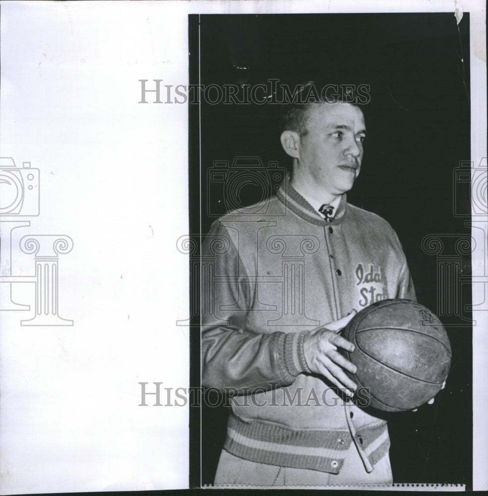1956 Press Photo Steve Belko University Oregon Basketball Idaho State - Historic Images