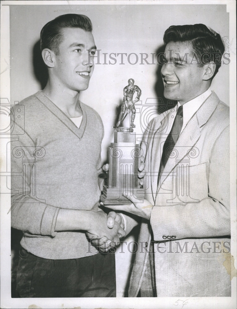 1949 Press Photo Cambridge High Hockey Rigazio Lakis - RSH33565 - Historic Images