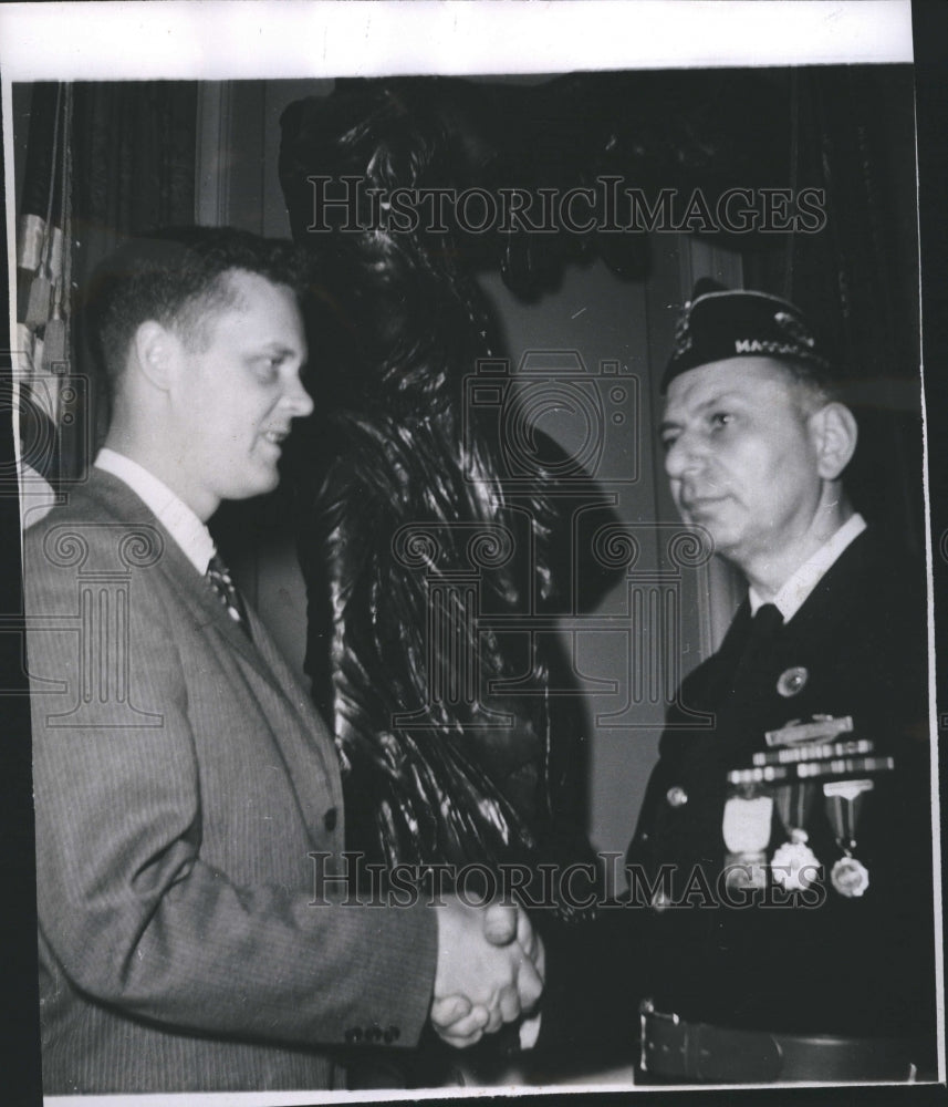 1957 Press Photo John G. Tierney &amp; Emanuel Aronis American Legion - RSH33645 - Historic Images