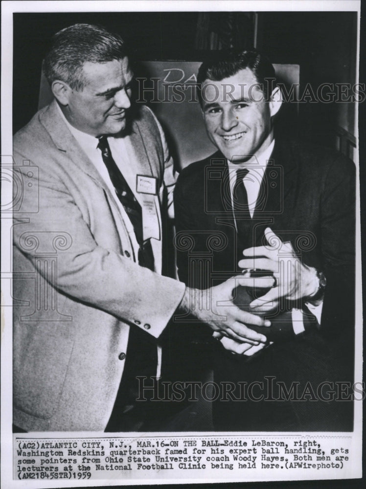 1959 Press Photo Eddie LeBaraon, Woody Hayes - RSH34053 - Historic Images