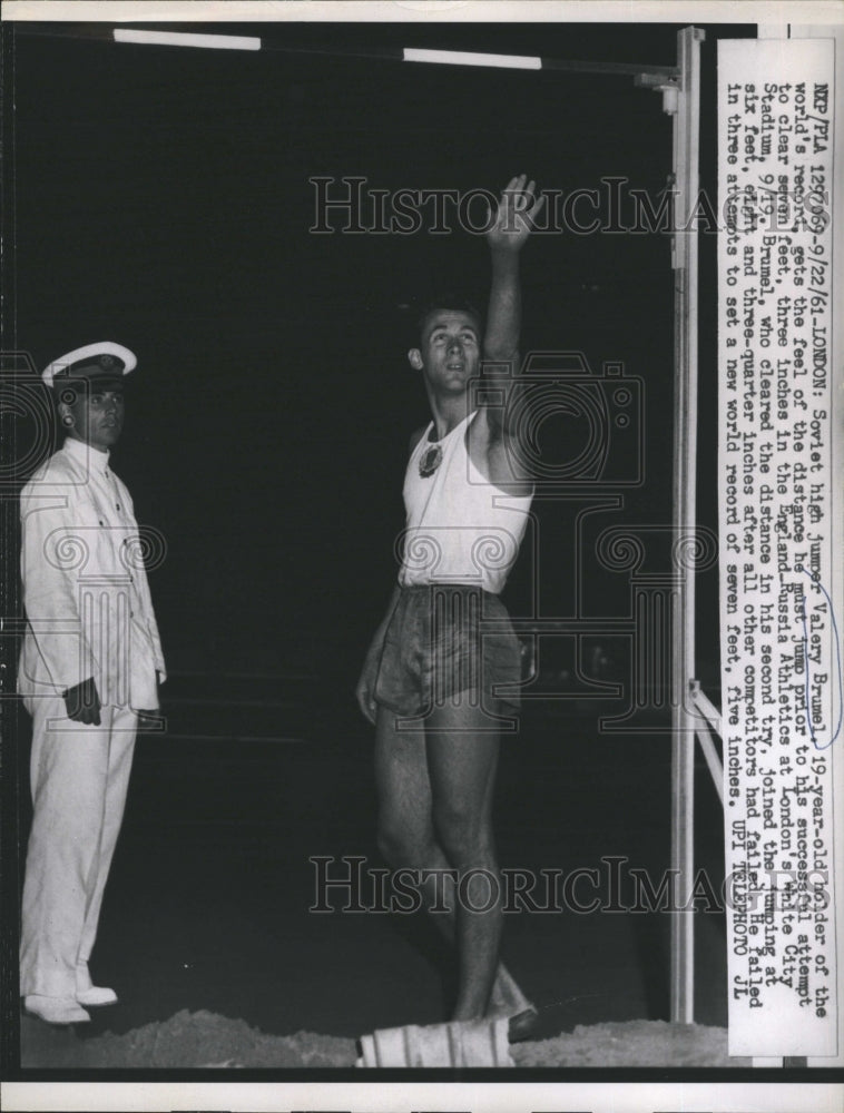 1961 Valery Brumel, Soviet high jumper in London.-Historic Images